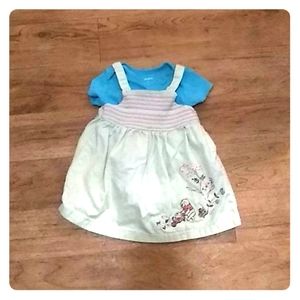 Winne Pooh sun dress with blue Carter's onesie